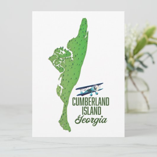 Georgische kaart op het eiland Cumberland (Staand voorkant)
