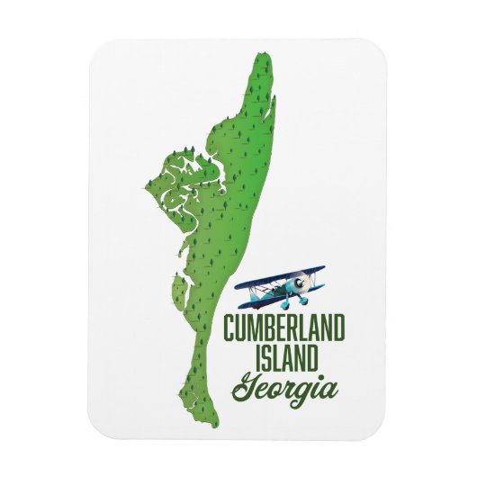 Georgische kaart op het eiland Cumberland Magneet (Verticaal)