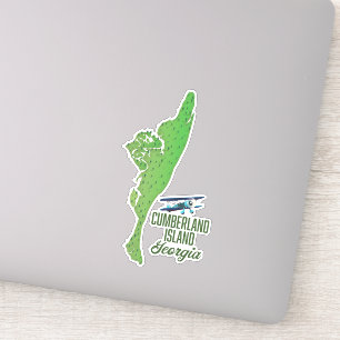 Georgische kaart op het eiland Cumberland Sticker