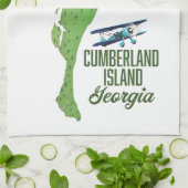 Georgische kaart op het eiland Cumberland Theedoek (Gevouwen)