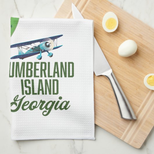 Georgische kaart op het eiland Cumberland Theedoek (Quarter Fold)