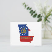 Georgische kaart Vlag staat met naam (Staand voorkant)