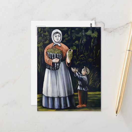 Georgische schilder Niko Pirosmani schilderijen Briefkaart (Voorkant / Achterkant in situ)