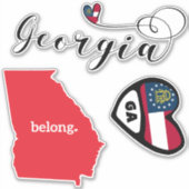 Georgische staat, blad van Die Cut-Stickers Sticker (Voorkant)