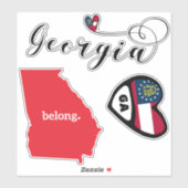 Georgische staat, blad van Die Cut-Stickers Sticker (Vel)