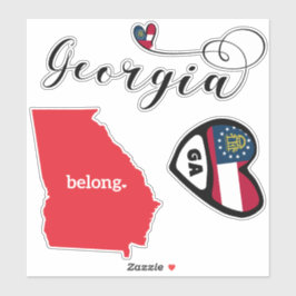 Georgische staat, blad van Die Cut-Stickers Sticker