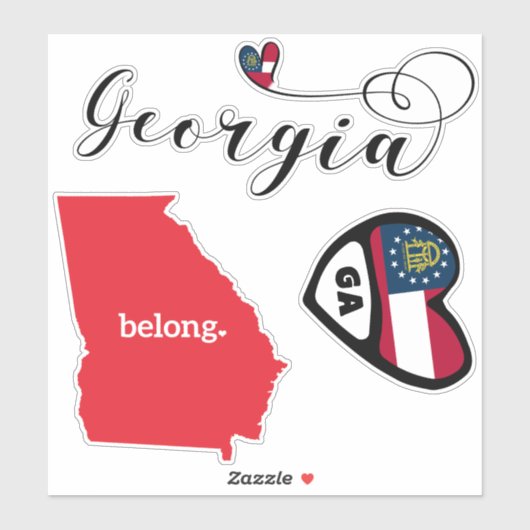 Georgische staat, blad van Die Cut-Stickers Sticker (Vel)