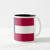 Georgische staat Flag Two-Tone Coffee Mok (Voorkant rechts)
