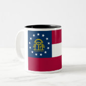 Georgische staat Flag Two-Tone Coffee Mok (Voorkant links)