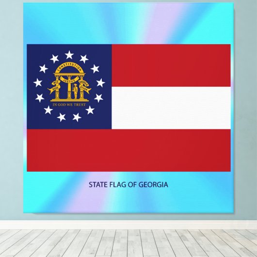 Georgische staatsvlag canvas afdruk (Insitu (Houten vloer))