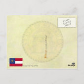 Georgische staatsvlag en zegel briefkaart (Achterkant)