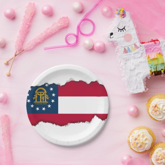 Georgische staatsvlag papieren bordje (Feest)