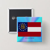 Georgische staatsvlag vierkante button 5,1 cm (Voorkant /achterkant)