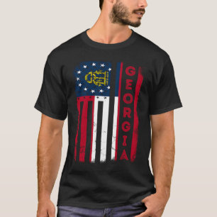 Georgische vlag Amerikaanse vlag T-shirt