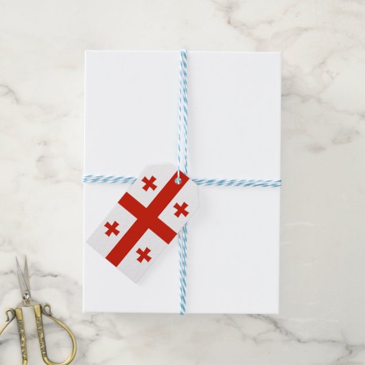 Georgische vlag cadeaulabel (Met Touw)