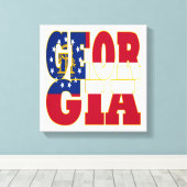 Georgische vlag canvas afdruk (Insitu (Houten vloer))