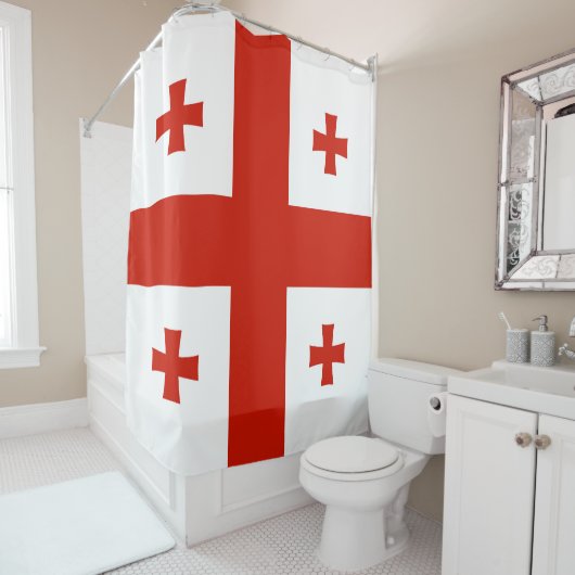 Georgische vlag douchegordijn (In situ)