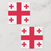 Georgische vlag embleem vierkante visitekaartje (Voorkant / Achterkant)