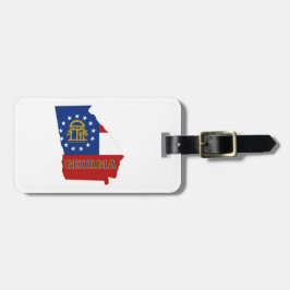 Georgische vlag en kaart bagagelabel