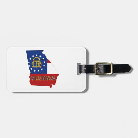 Georgische vlag en kaart bagagelabel (Voorkant horizontaal)