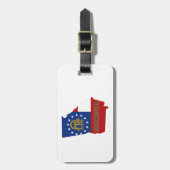 Georgische vlag en kaart bagagelabel (Voorkant verticaal)