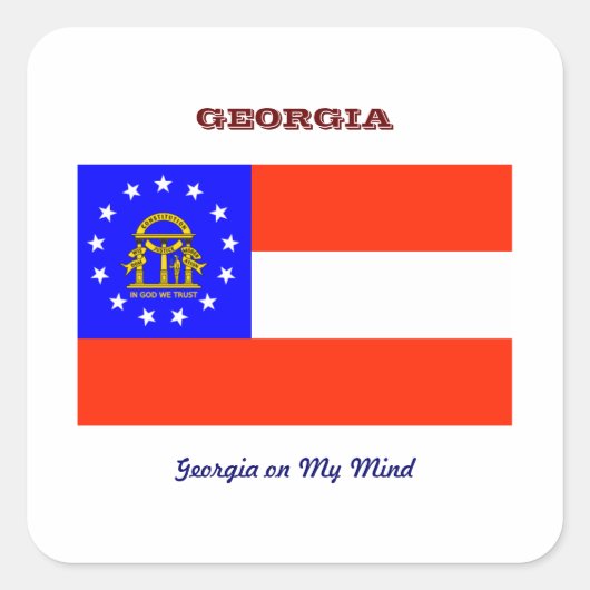 Georgische vlag en Slogan Vierkante Sticker (Voorkant)