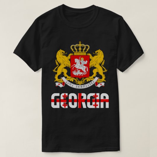 Georgische vlag en wapenschild t-shirt (Design voorkant)