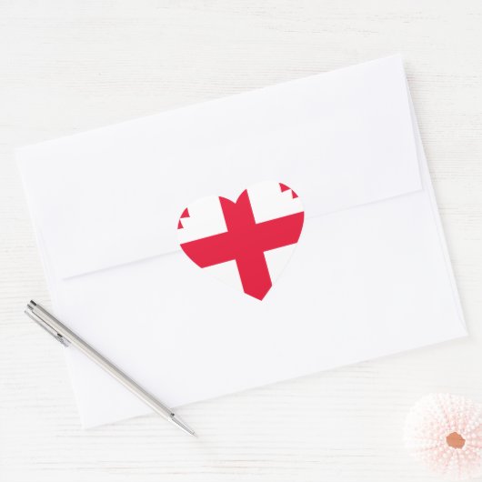 Georgische vlag hart sticker (Envelop)
