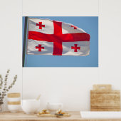 Georgische vlag in de wind poster (Keuken)