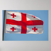 Georgische vlag in de wind poster (Voorkant)