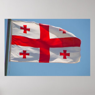Georgische vlag in de wind poster