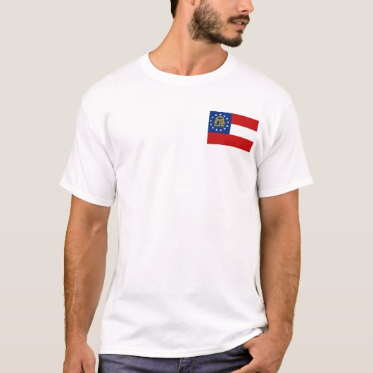 Georgische vlag + kaart T-Shirt (Voorkant)