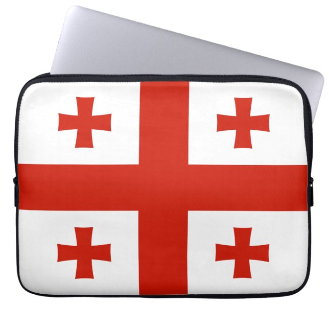 Georgische vlag laptop sleeve (Voorkant)
