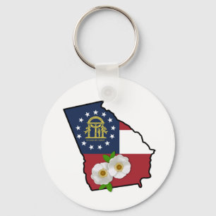 Georgische vlag met staat Flower Cherokee R Sleutelhanger