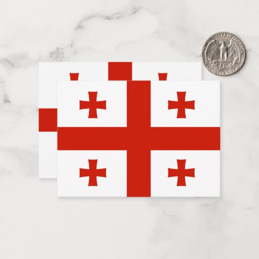Georgische vlag notitiekaartje (Voorkant / Achterkant in situ)