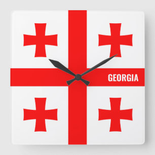 Georgische vlag oogverblindend patriottisch vierkante klok