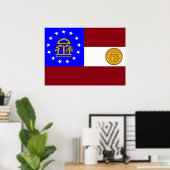 Georgische vlag poster (Thuiskantoor)