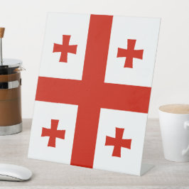 Georgische vlag reclamebord met voetstuk