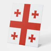 Georgische vlag reclamebord met voetstuk (Voorkant)