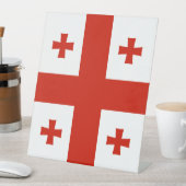 Georgische vlag reclamebord met voetstuk (Insitu)