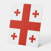 Georgische vlag reclamebord met voetstuk (Voorkant)