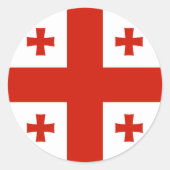 Georgische vlag ronde sticker (Voorkant)