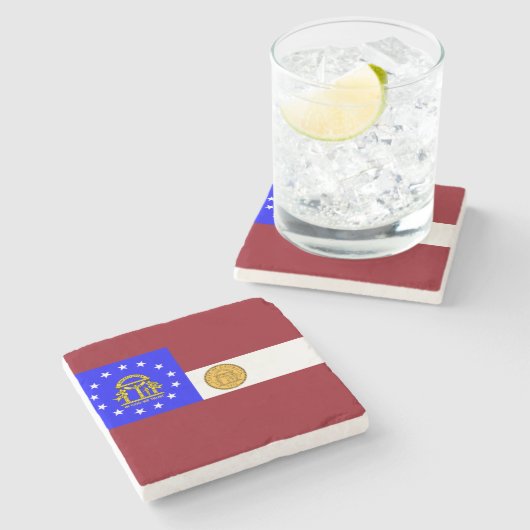 Georgische vlag stenen onderzetter (Zijkant)
