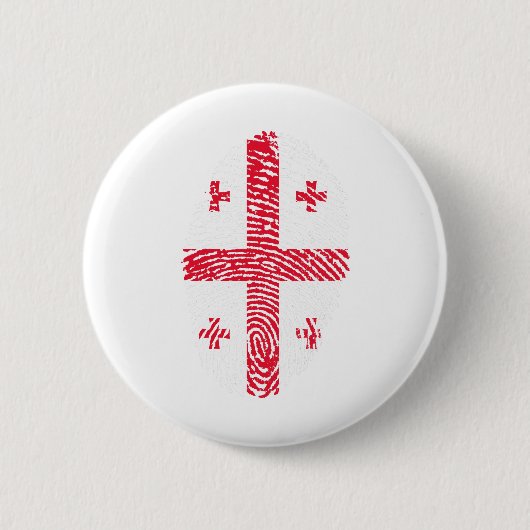 Georgische vlag Vingerprint land Pride Ronde Button 5,7 Cm (Voorkant)