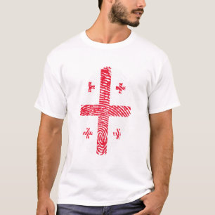 Georgische vlag Vingerprint land Pride T-shirt