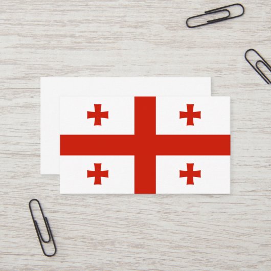 Georgische vlag visitekaartje (Voorkant / Achterkant in situ)