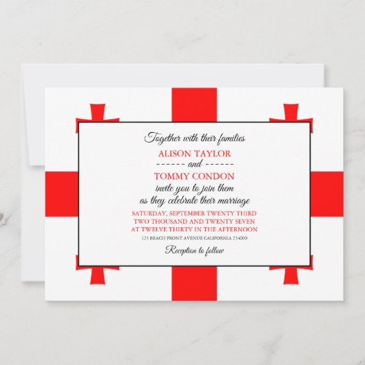 Georgische vlag, vlag van Georgië bruiloft Kaart (Voorkant)