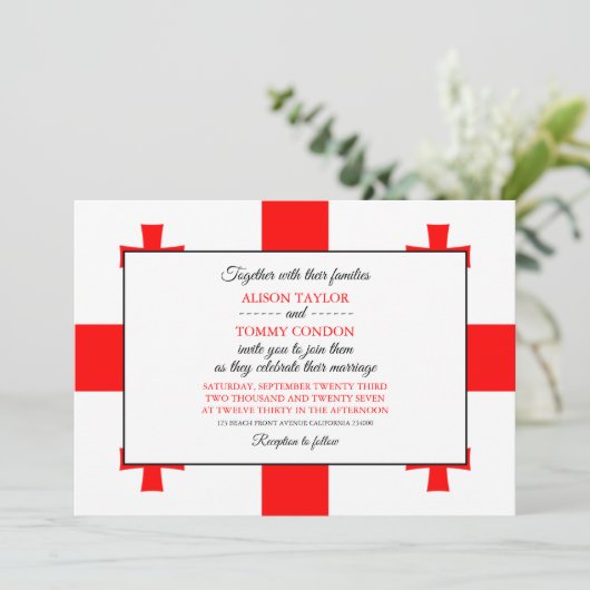 Georgische vlag, vlag van Georgië bruiloft Kaart (Staand voorkant)