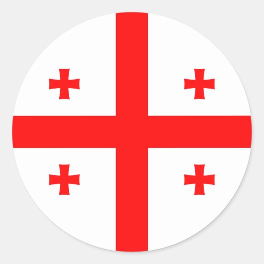 Georgische vlag, vlag van Georgië Ronde Sticker (Voorkant)