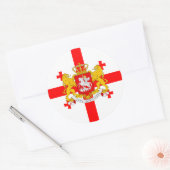 Georgische Vlag & Wapen, Vlag van Georgië Ronde Sticker (Envelop)